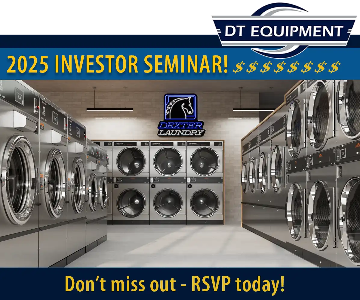 photo of a laundromat full of washing machines
